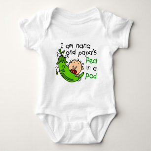 I Am Nana And Papa's Pea In A Pod Baby Bodysuit