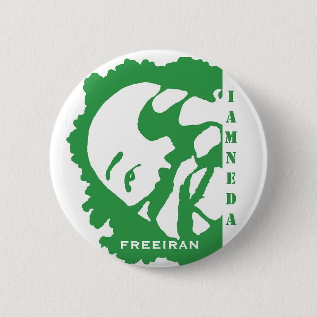 i am neda iran green button (Front)