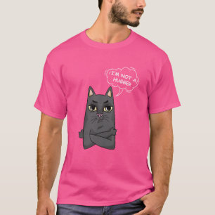I am Not A Hugger Tee Bored Cat Sarcastic Introver