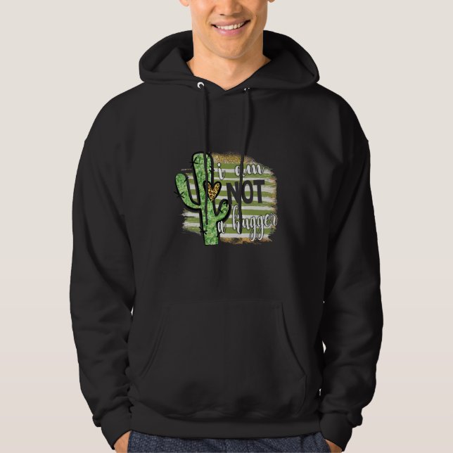 I Am Not A Hugger  Tee Cactus Sarcastic Avoid Hugs (Front)