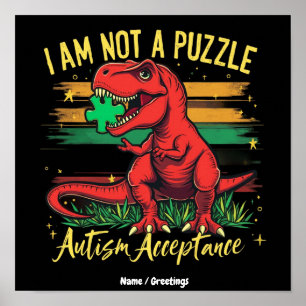 I Am Not a Puzzle Embracing Autism Acceptance  Poster