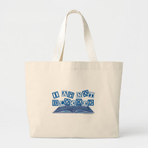 I am not blocked large tote bag