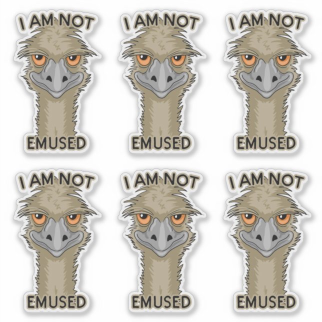I Am Not Emused Funny Emu Set Contour Cut (Front)