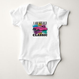 I am Not Old I am Classic Grungy Colour Splashes Baby Bodysuit