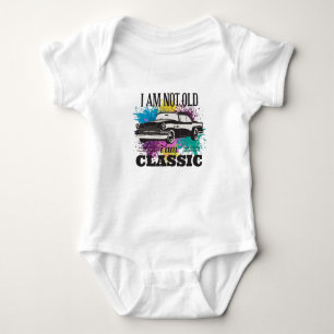 I am Not Old I am Classic Grungy Colour Splashes Baby Bodysuit