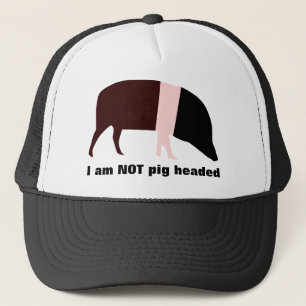 I am not pig headed Custom Saddleback Pig Hat