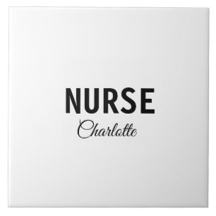 I am nurse medical expert add your name text simpl ceramic tile