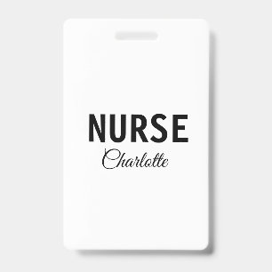 I am nurse medical expert add your name text simpl ID badge