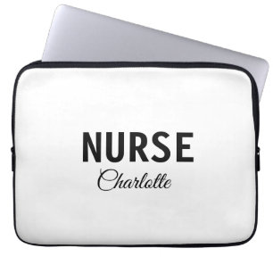 I am nurse medical expert add your name text simpl laptop sleeve