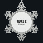 I am nurse medical expert add your name text simpl snowflake pewter christmas ornament<br><div class="desc">Profession simple templates for your profession</div>