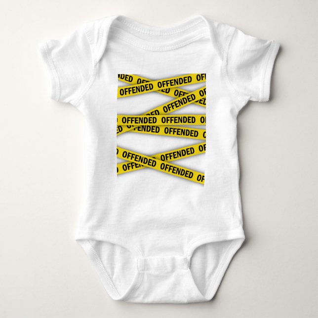 I am offended police tape do not cross baby bodysuit (Front)