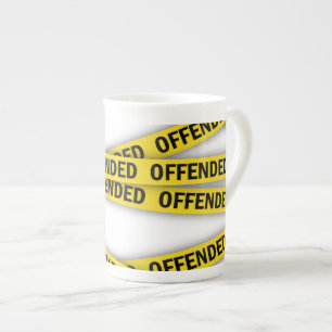 I am offended police tape do not cross bone china mug