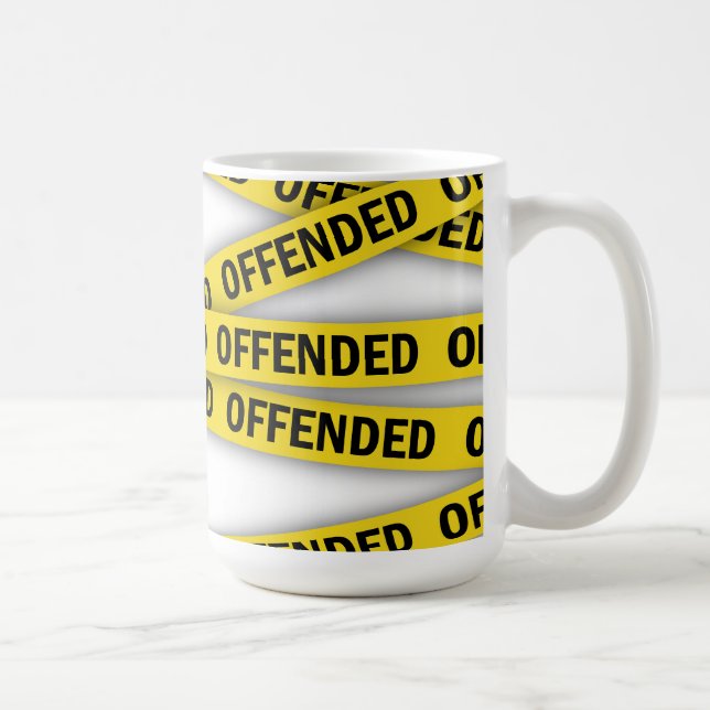 I am offended police tape do not cross coffee mug (Right)