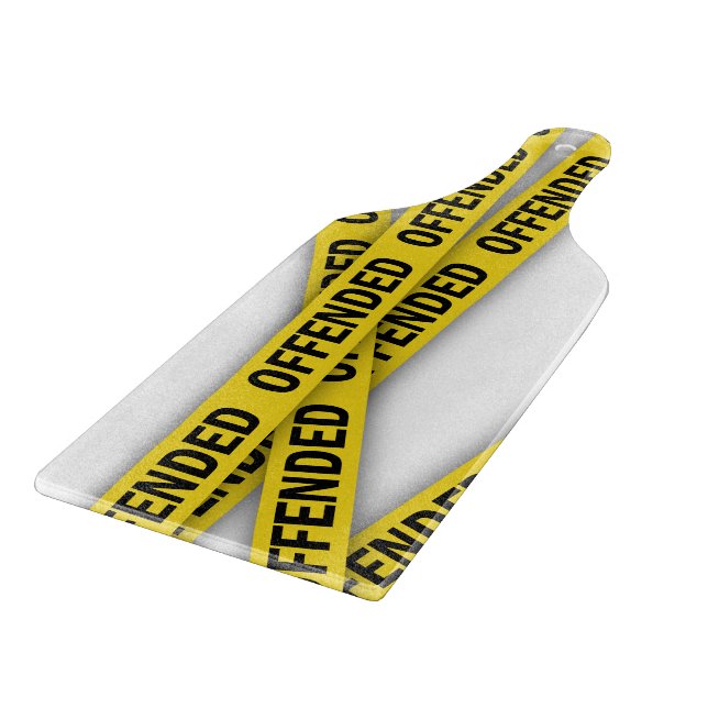 I am offended police tape do not cross cutting board (Corner)