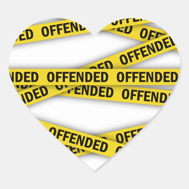 I am offended police tape do not cross heart sticker (Front)