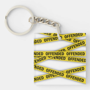 I am offended police tape do not cross key ring