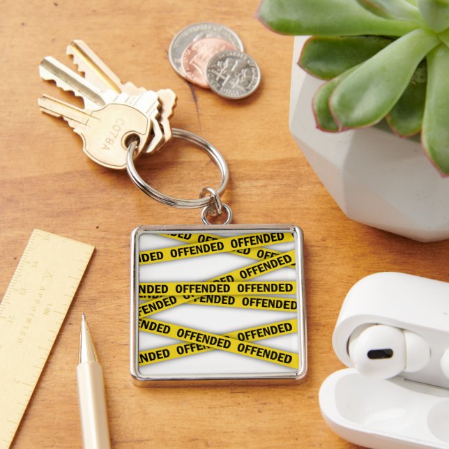 I am offended police tape do not cross key ring (Desk)