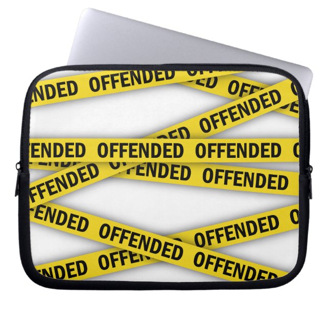 I am offended police tape do not cross laptop sleeve (Front)