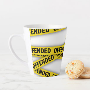 I am offended police tape do not cross latte mug