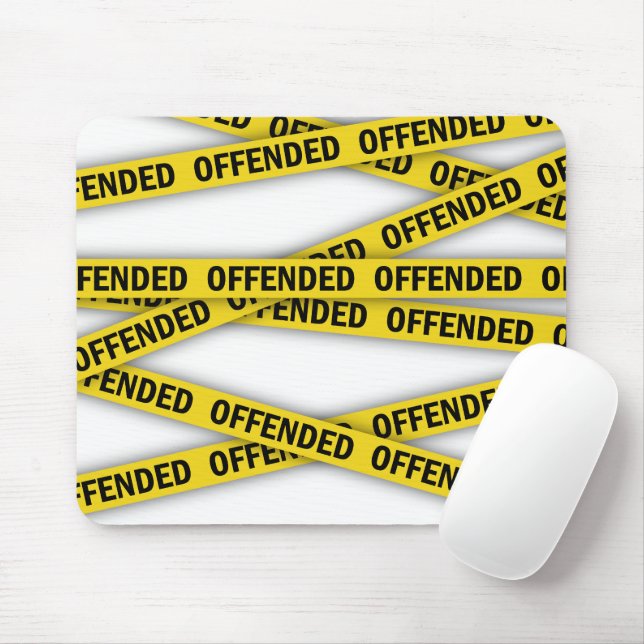 I am offended police tape do not cross mouse pad (With Mouse)