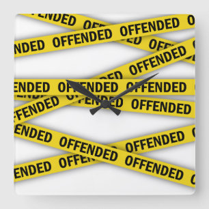 I am offended police tape do not cross square wall clock