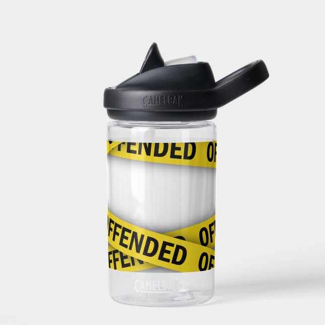 I am offended police tape do not cross water bottle (Left)