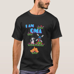 I AM OMA (Grandmother) COW, WINDMILL, TULIPS, WOOD T-Shirt