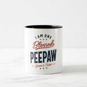 I Am One Blessed Peepaw Design Two-Tone Coffee Mug