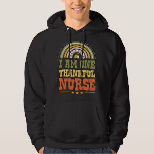 I Am One Thankful Nurse Bohemian Thanksgiving Rain Hoodie