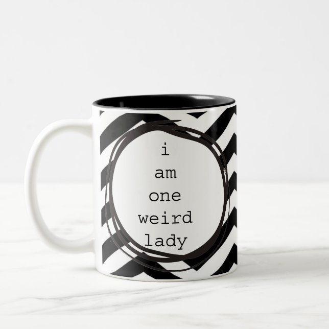 I am one weird lady Two-Tone coffee mug (Left)