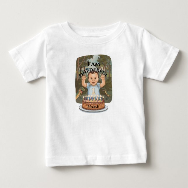 I Am Onederful Cute Birthday Baby T-Shirt (Front)