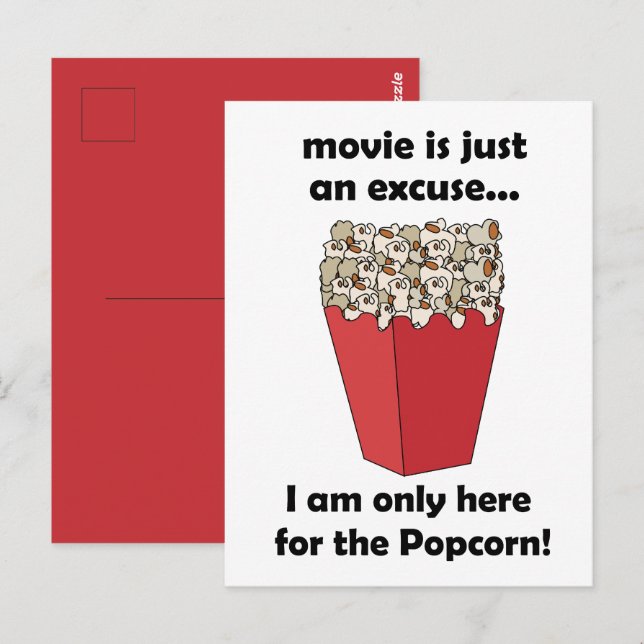 I am Only Here For The Popcorn Funny Quote Postcard (Front/Back)