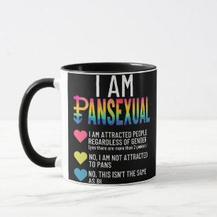 I Am Pansexual - LGBTQIA Pride Rainbow Hearts - De Mug