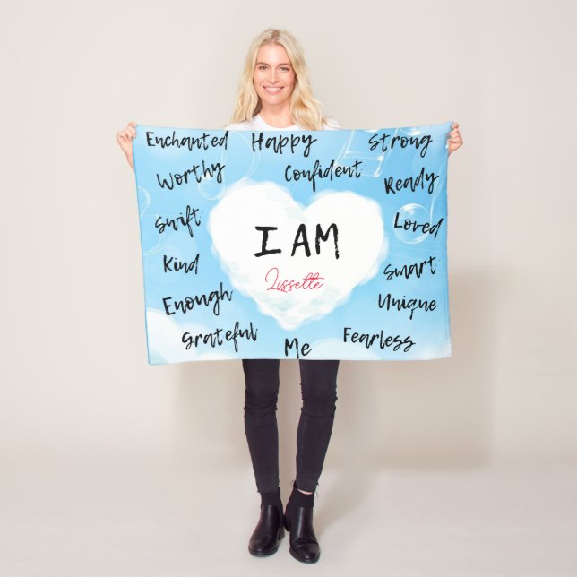 I AM Personalised Affirmations Blanket (In Situ)