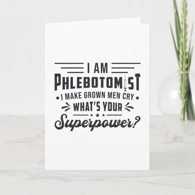 I Am Phlebotomist Superpower Phlebotomy Gift Card (Front)