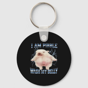 I Am Pibble Wash My Belly Funny Dog Clean My Belly Key Ring