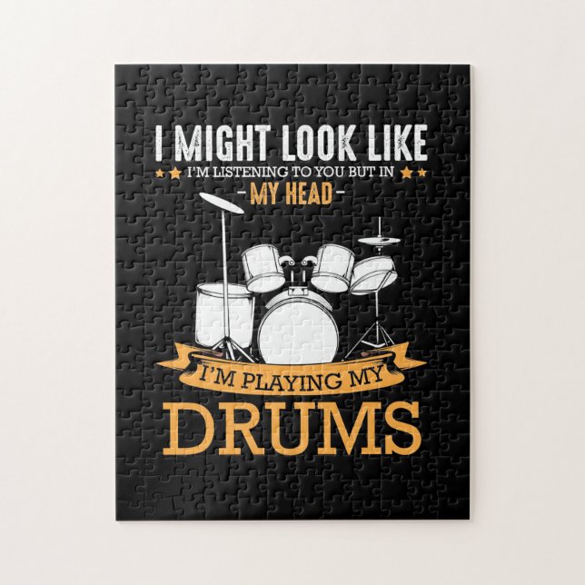 I Am Playing My Drums Jigsaw Puzzle (Vertical)