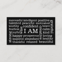 I AM Positive Affirmations for Self Image Wellness