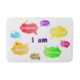 I Am Positive Affirmations Words Self Love Bath Mat