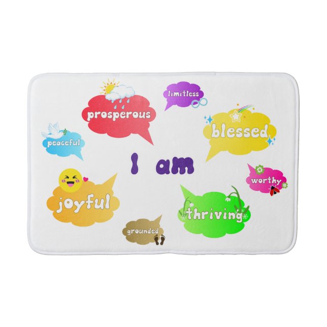 I Am Positive Affirmations Words Self Love Bath Mat (Front)