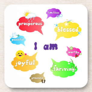 I Am Positive Affirmations Words Self Love Coaster