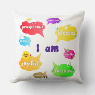 I Am Positive Affirmations Words Self Love Cushion