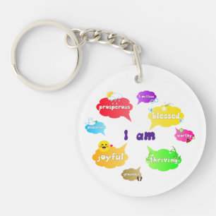 I Am Positive Affirmations Words Self Love Key Ring