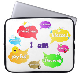 I Am Positive Affirmations Words Self Love Laptop Sleeve