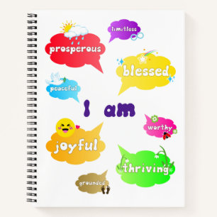 I Am Positive Affirmations Words Self Love Notebook