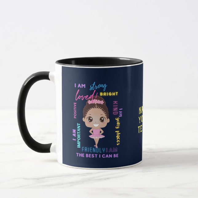 I AM - Positive Girl Affirmations Ballerina Mug (Left)