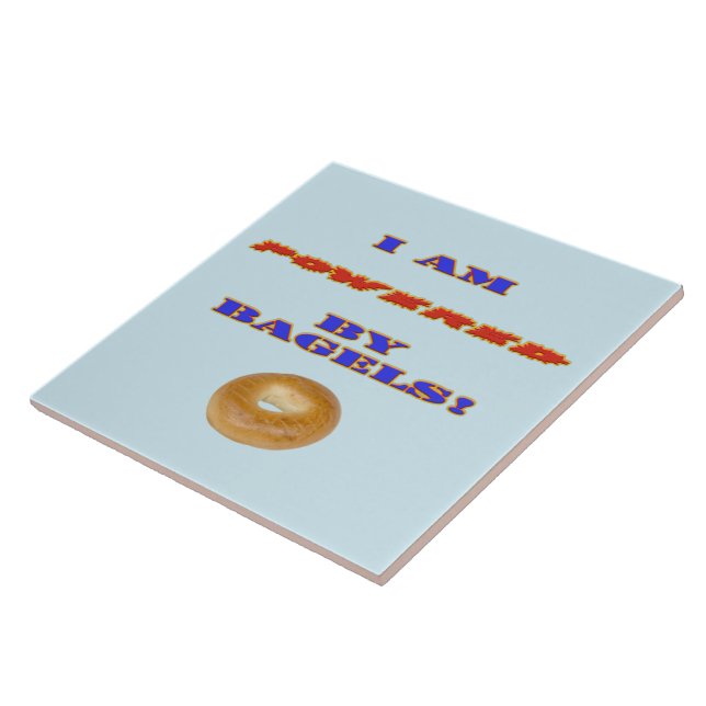 I am Powered by Bagels Ceramic Tile (Side)