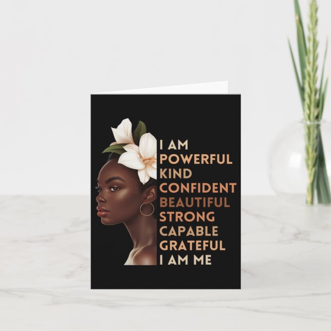I Am Powerful Kind Confident Beautiful Strong Capa Card (Front)