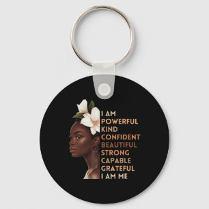 I Am Powerful Kind Confident Beautiful Strong Capa Key Ring