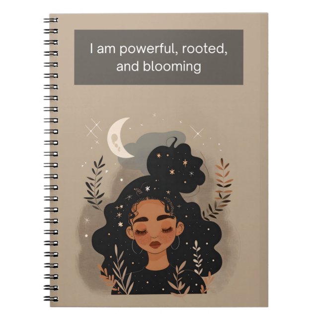 I Am Powerful, Rooted, and Blooming Notebook (Front)